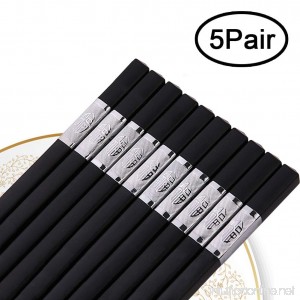Reusable Alloy Chopsticks Chinese Style Chopstick With Ideal For Any Asian-Style Dinner Party Asian Food Sushi Noodle Chop Sticks Dishwasher Safe Non-Toxic 5 Pairs Gift Set - B07C16R1W7
